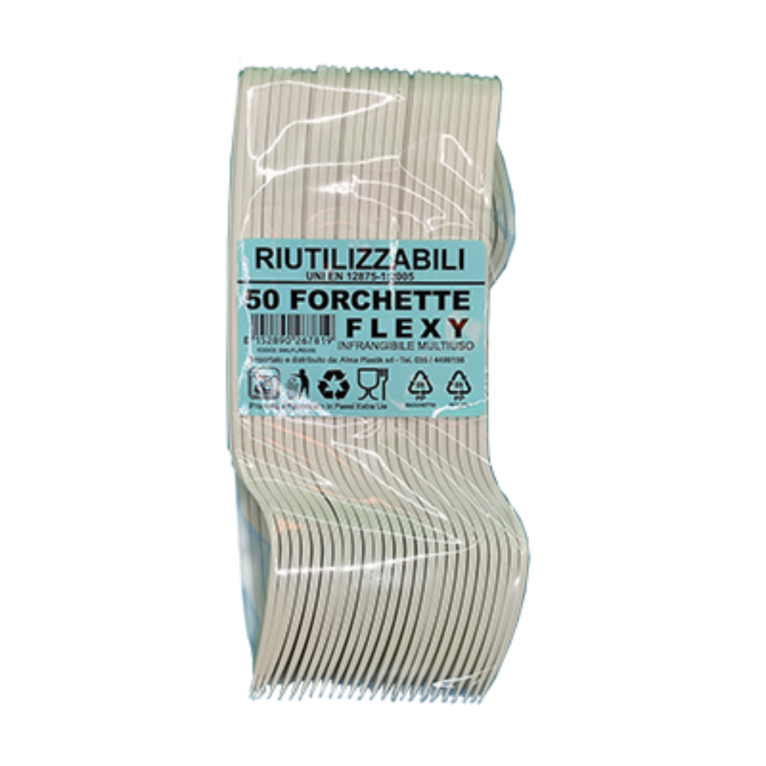 Forchette plastica 50pz Riutilizzabili